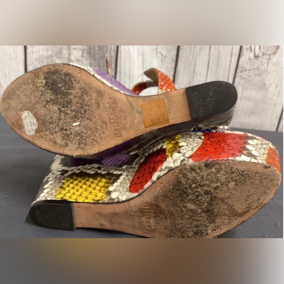 Alexandre Birman, 39.5 EU / 9 US, Snakeskin, Strappy Wedge Platform Shoes, EUC - Picture 7 of 13